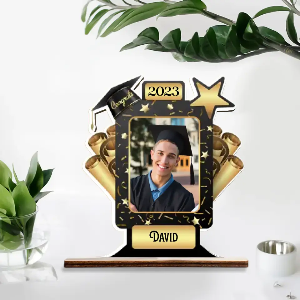 Personalized Wooden Graduation Plaque Gift with stand - Personalized Plaque - College Graduation | 305IHPLNWP527 - Image 2
