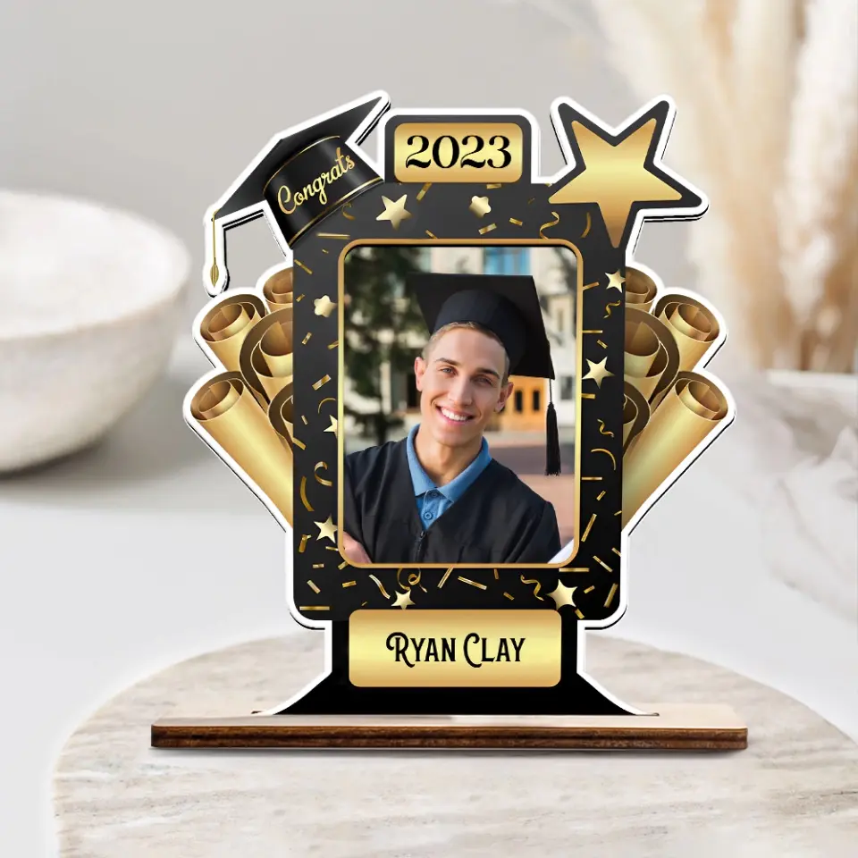 Personalized Wooden Graduation Plaque Gift with stand - Personalized Plaque - College Graduation | 305IHPLNWP527 - Image 3