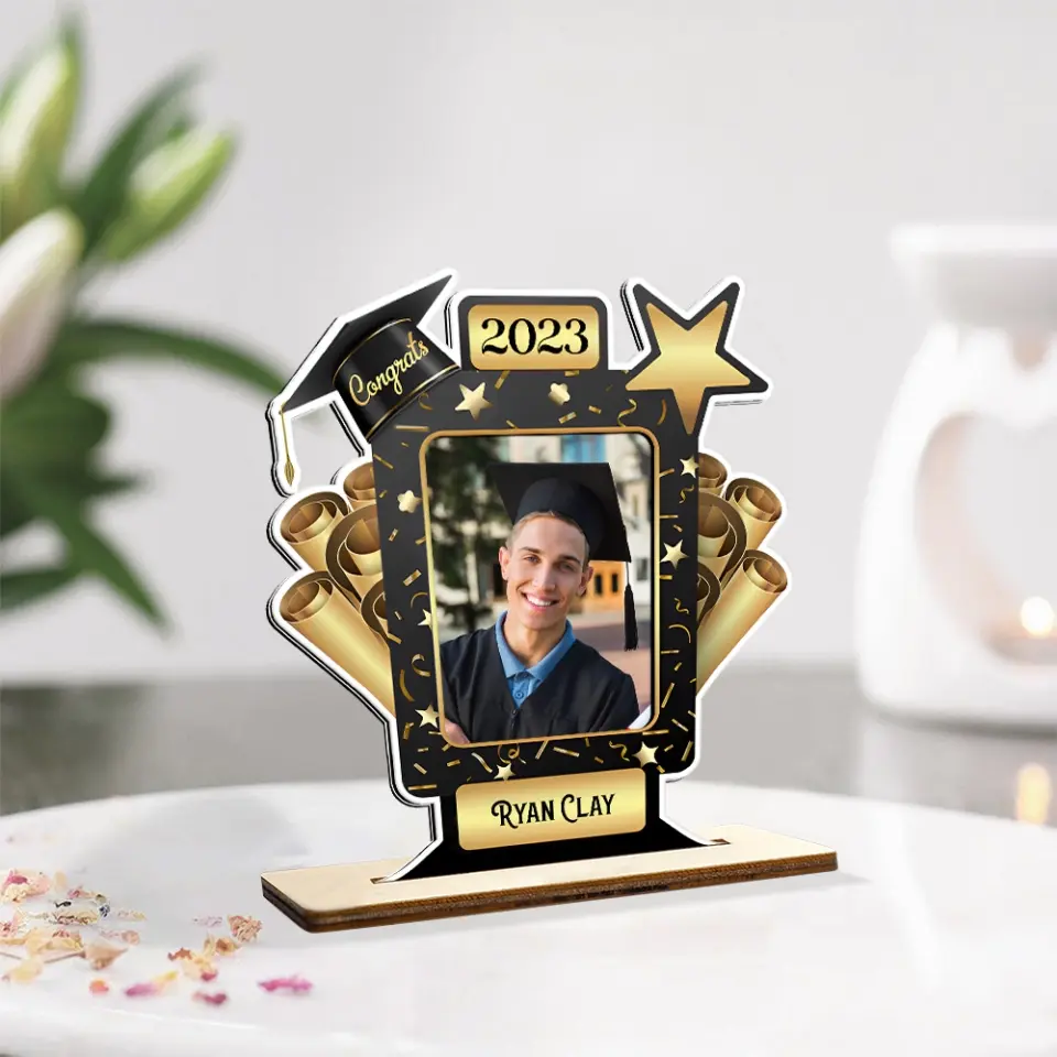 Personalized Wooden Graduation Plaque Gift with stand - Personalized Plaque - College Graduation | 305IHPLNWP527 - Image 4