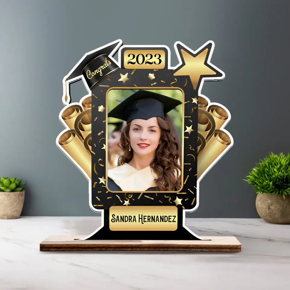 Personalized Wooden Graduation Plaque Gift with stand - Personalized Plaque - College Graduation | 305IHPLNWP527 - Image 5