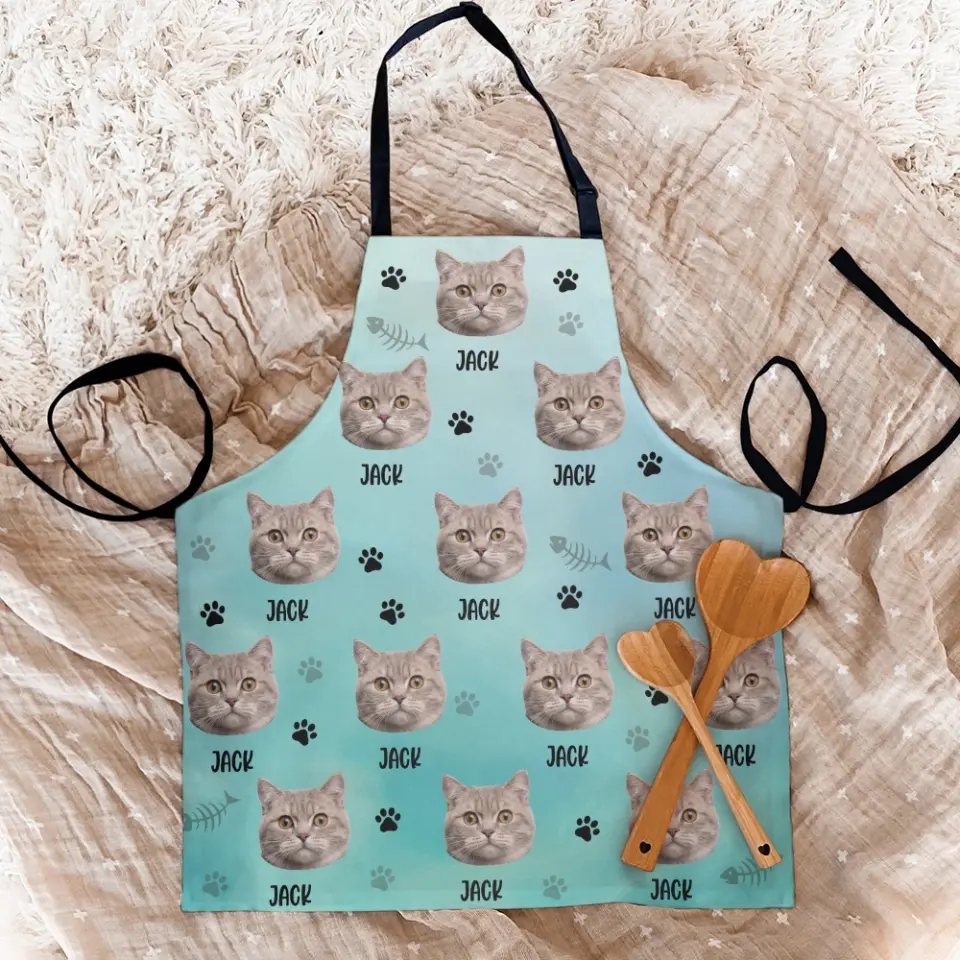 Pet Hand Printed - Custom Face and Name Apron - Gift for Pet Lovers For Dog/Cat Lovers - Image 7