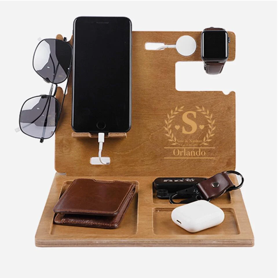 Personalized Valentine Gifts - Phone Clock Holder - Personalized Dock Station - Anniversary Gift for Him - Image 3