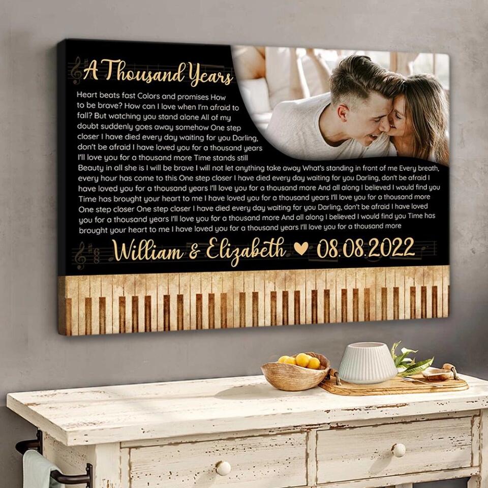 Piano Art Favorite Song Lyrics Custom Canvas Poster Anniversary Gift For Couples - Image 5