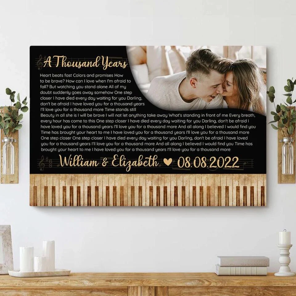 Piano Art Favorite Song Lyrics Custom Canvas Poster Anniversary Gift For Couples - Image 6
