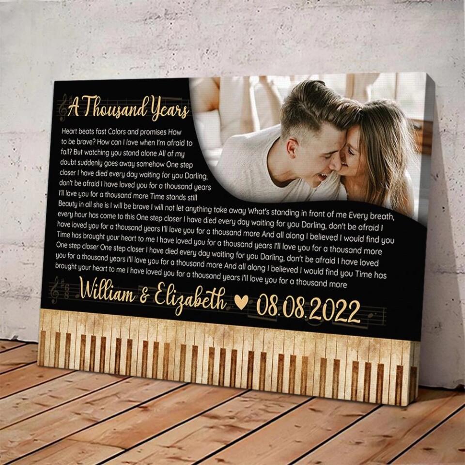 Piano Art Favorite Song Lyrics Custom Canvas Poster Anniversary Gift For Couples - Image 7