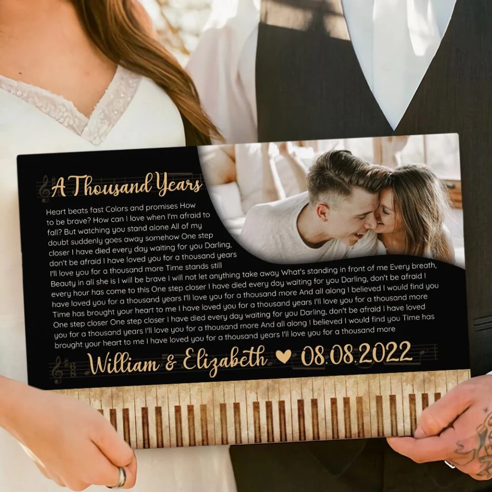 Piano Art Favorite Song Lyrics Custom Canvas Poster Anniversary Gift For Couples - Image 8
