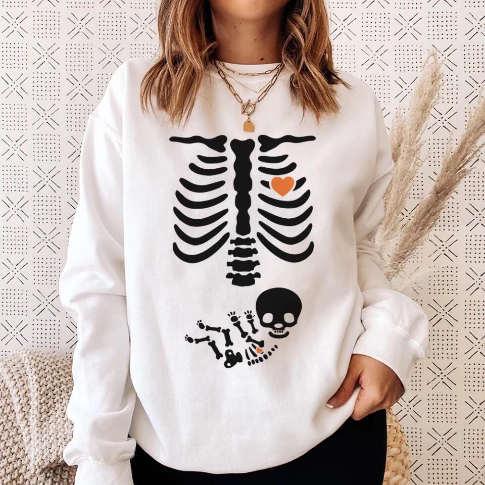 Pregnant Mom And Baby Skeleton Tshirt Gifts For Expecting Mothers - Image 10