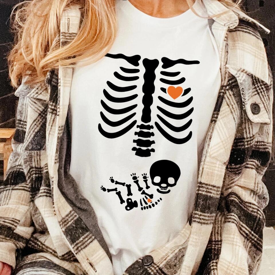 Pregnant Mom And Baby Skeleton Tshirt Gifts For Expecting Mothers - Image 4