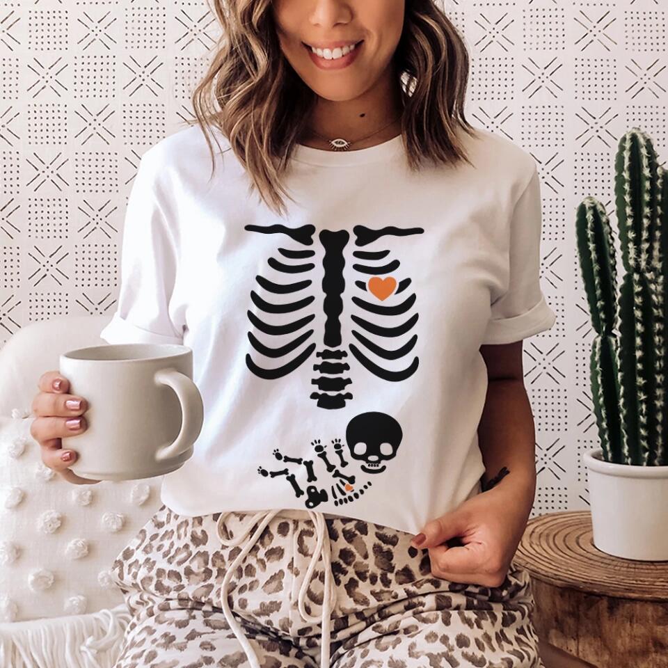 Pregnant Mom And Baby Skeleton Tshirt Gifts For Expecting Mothers - Image 5