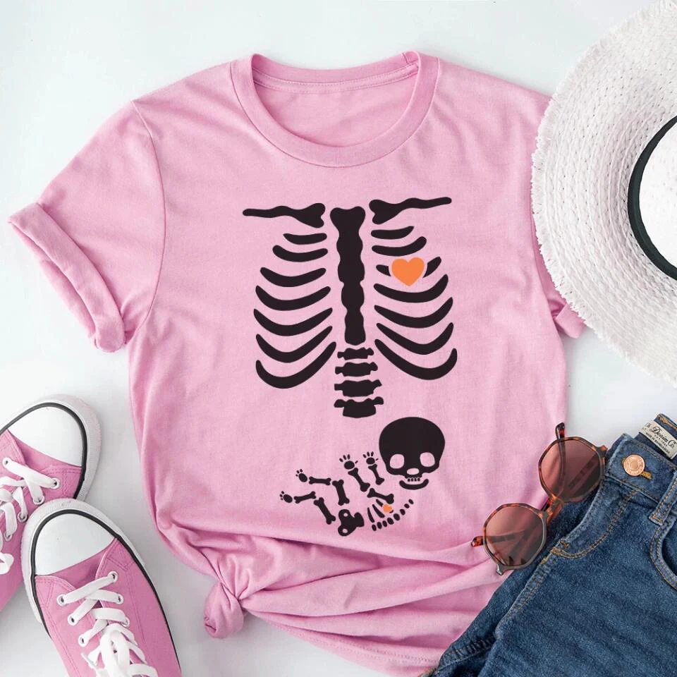 Pregnant Mom And Baby Skeleton Tshirt Gifts For Expecting Mothers - Image 6