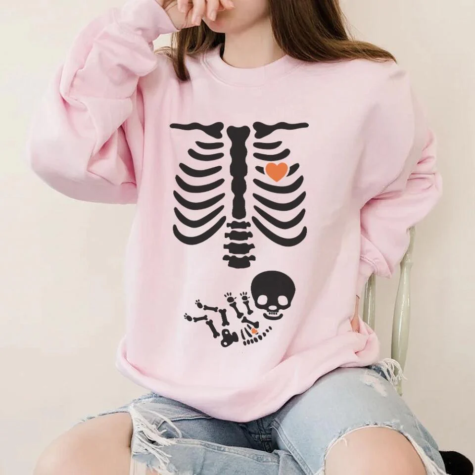 Pregnant Mom And Baby Skeleton Tshirt Gifts For Expecting Mothers - Image 9