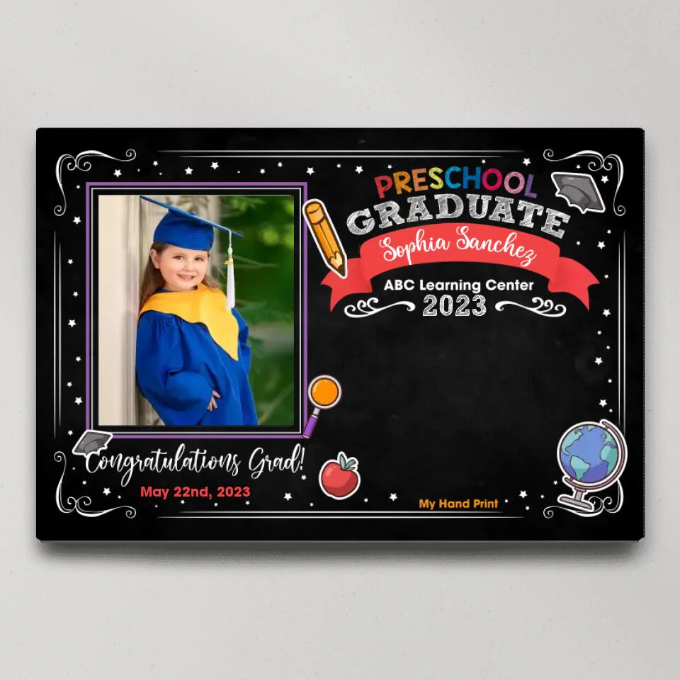 Preschool Graduate ABC Learning Center - Custom Canvas Poster - Graduation Gift For Son Daughter - Image 2