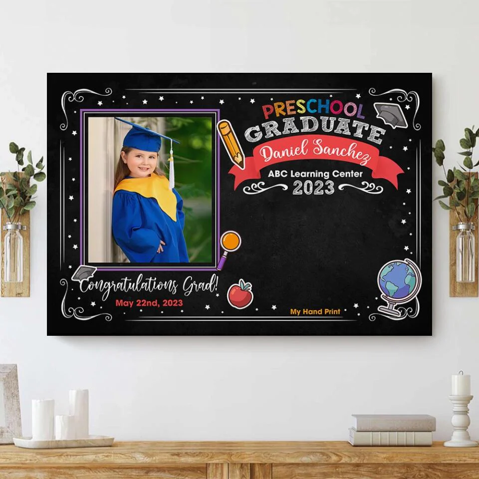 Preschool Graduate ABC Learning Center - Custom Canvas Poster - Graduation Gift For Son Daughter - Image 4