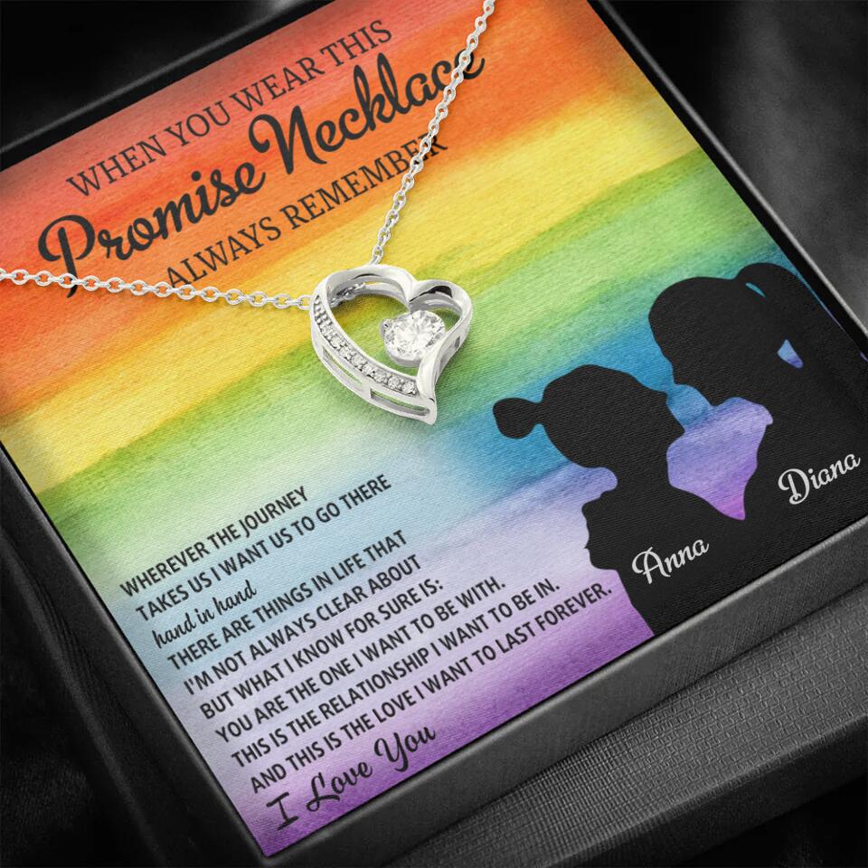 Personalized Valentine Gifts - When You Wear This Promise Necklace Always Remember - Personalized Necklace - Lesbian Couple Gift - Image 11