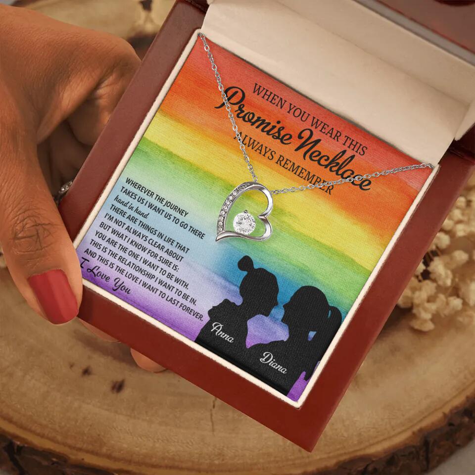 Personalized Valentine Gifts - When You Wear This Promise Necklace Always Remember - Personalized Necklace - Lesbian Couple Gift - Image 12