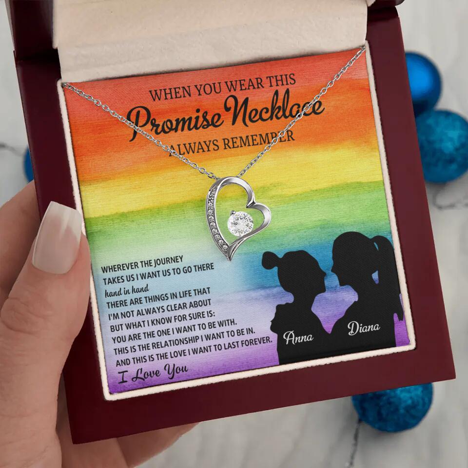 Personalized Valentine Gifts - When You Wear This Promise Necklace Always Remember - Personalized Necklace - Lesbian Couple Gift - Image 13