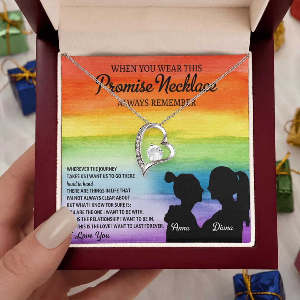 Personalized Valentine Gifts - When You Wear This Promise Necklace Always Remember - Personalized Necklace - Lesbian Couple Gift - Image 14