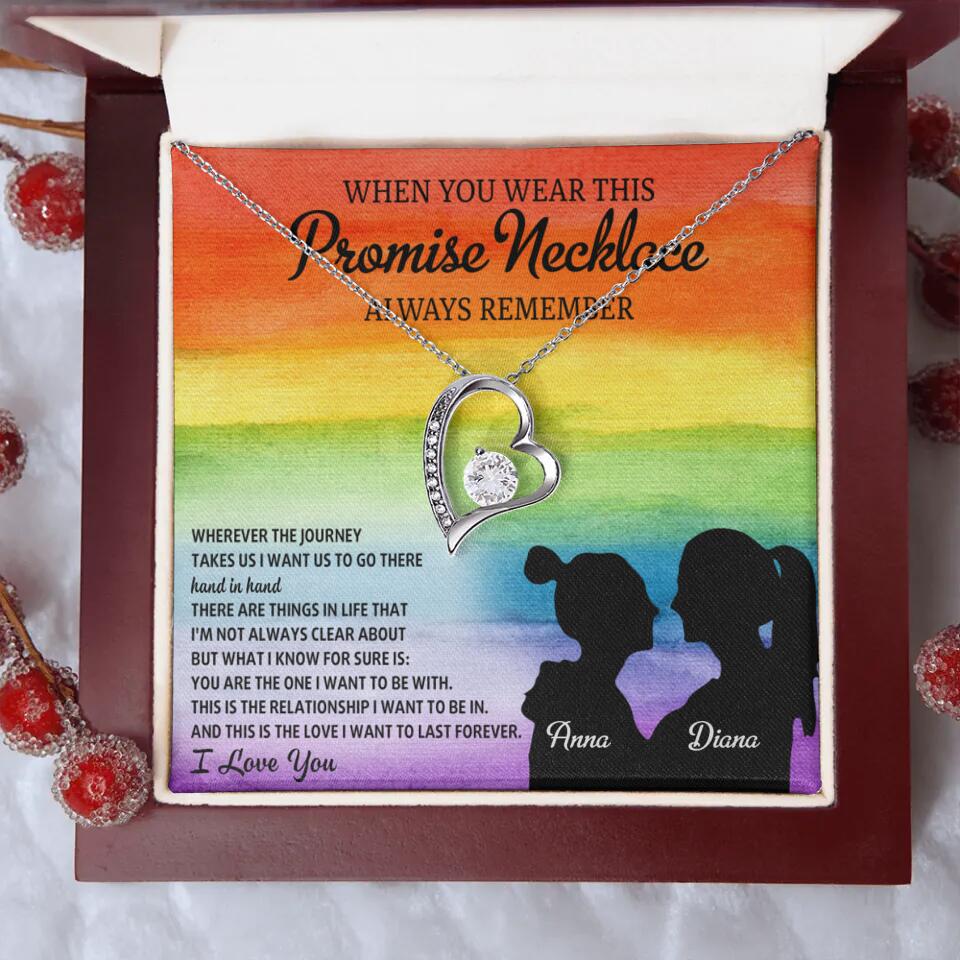 Personalized Valentine Gifts - When You Wear This Promise Necklace Always Remember - Personalized Necklace - Lesbian Couple Gift - Image 15
