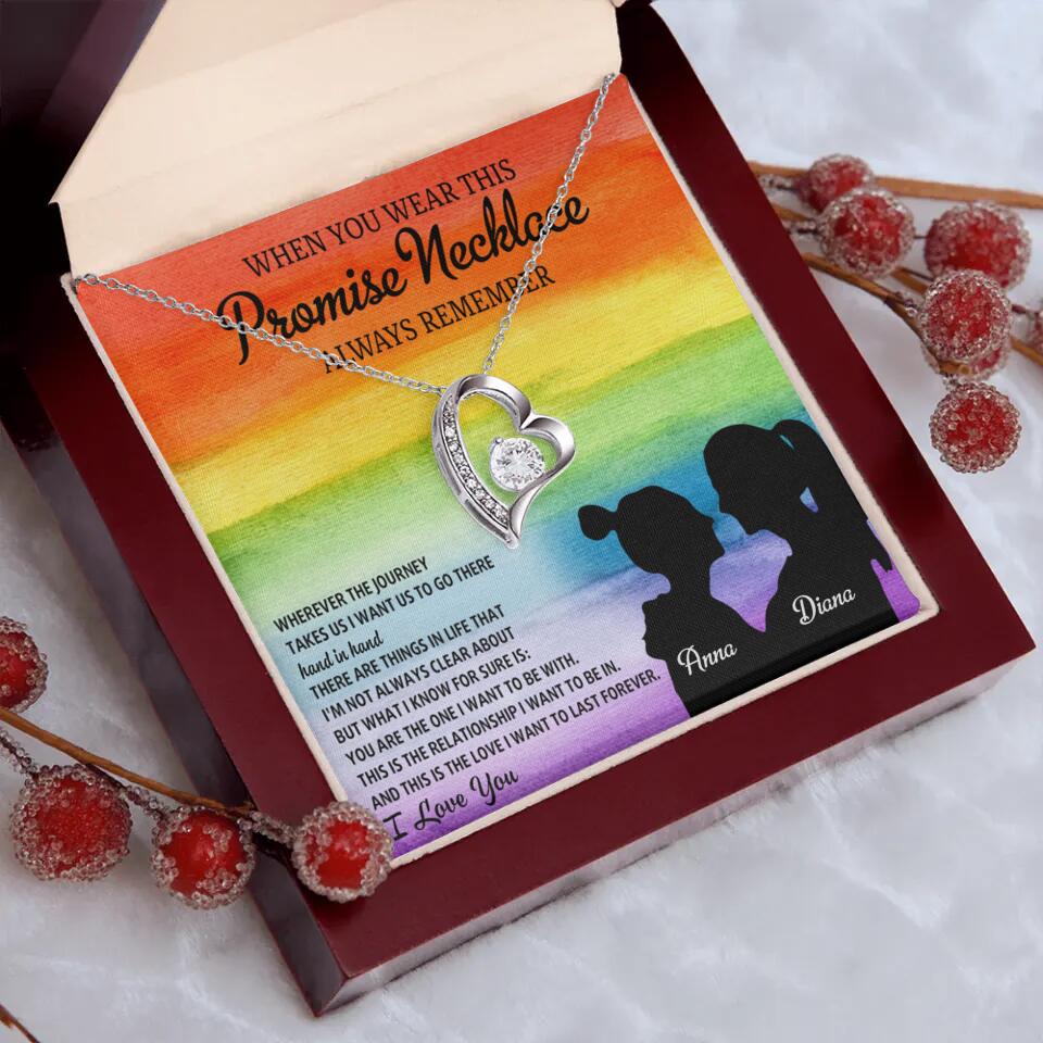 Personalized Valentine Gifts - When You Wear This Promise Necklace Always Remember - Personalized Necklace - Lesbian Couple Gift - Image 16