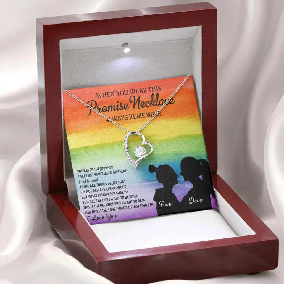Personalized Valentine Gifts - When You Wear This Promise Necklace Always Remember - Personalized Necklace - Lesbian Couple Gift - Image 17