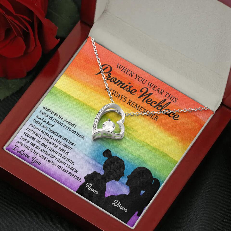 Personalized Valentine Gifts - When You Wear This Promise Necklace Always Remember - Personalized Necklace - Lesbian Couple Gift - Image 20