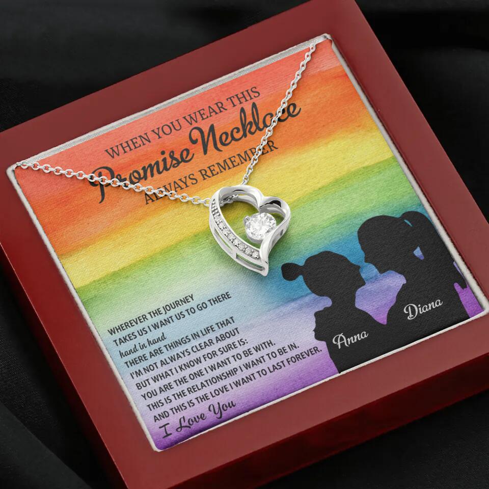 Personalized Valentine Gifts - When You Wear This Promise Necklace Always Remember - Personalized Necklace - Lesbian Couple Gift - Image 22