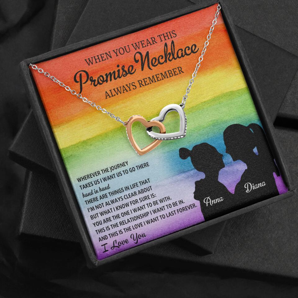 Personalized Valentine Gifts - When You Wear This Promise Necklace Always Remember - Personalized Necklace - Lesbian Couple Gift - Image 24