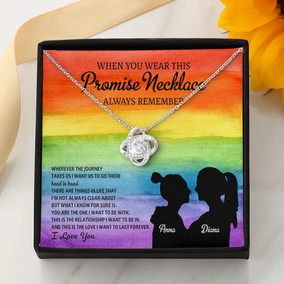 Personalized Valentine Gifts - When You Wear This Promise Necklace Always Remember - Personalized Necklace - Lesbian Couple Gift - Image 3
