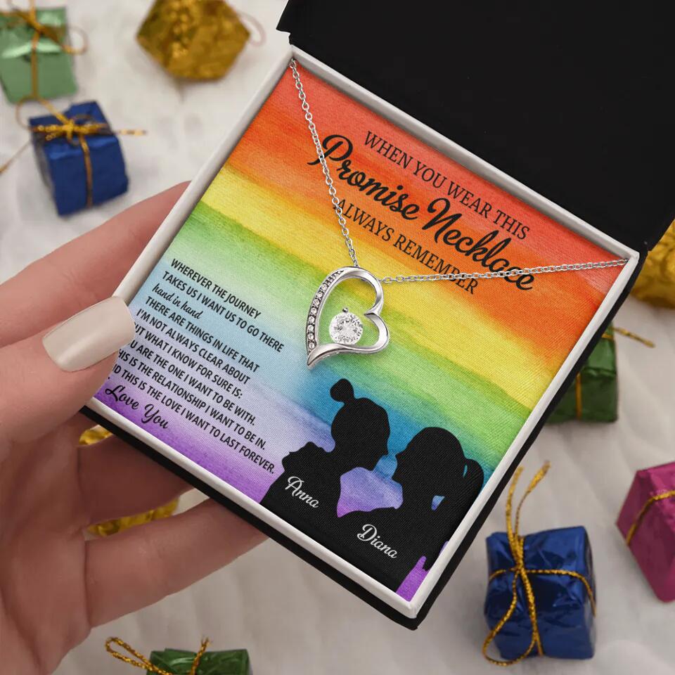 Personalized Valentine Gifts - When You Wear This Promise Necklace Always Remember - Personalized Necklace - Lesbian Couple Gift - Image 5
