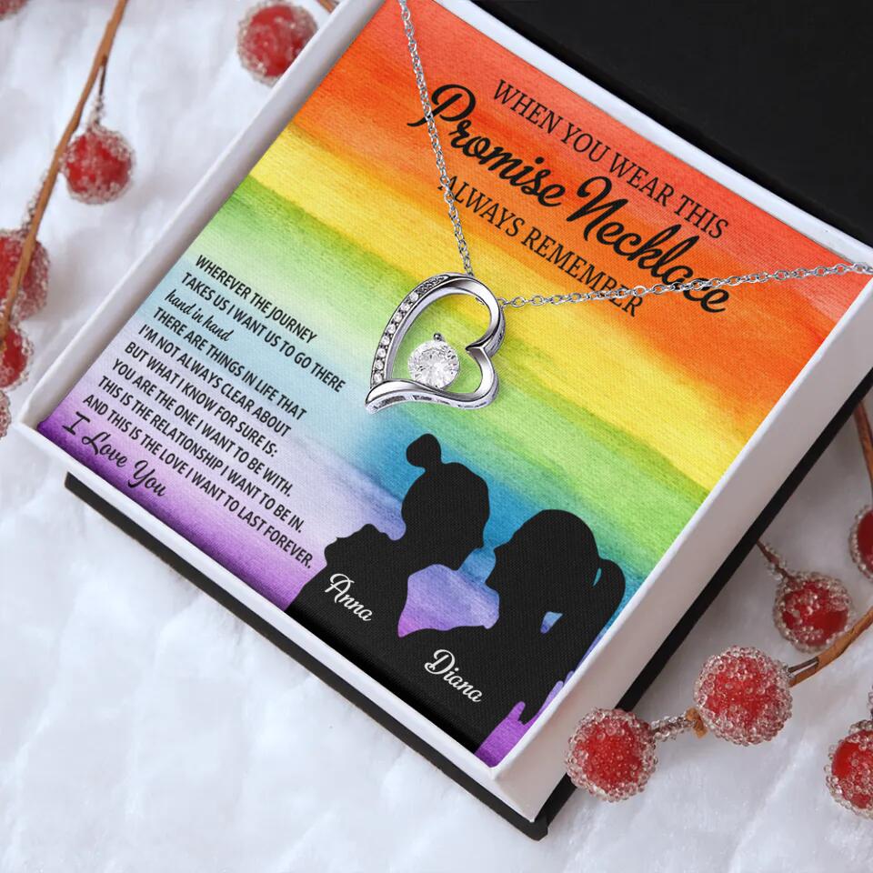 Personalized Valentine Gifts - When You Wear This Promise Necklace Always Remember - Personalized Necklace - Lesbian Couple Gift - Image 6
