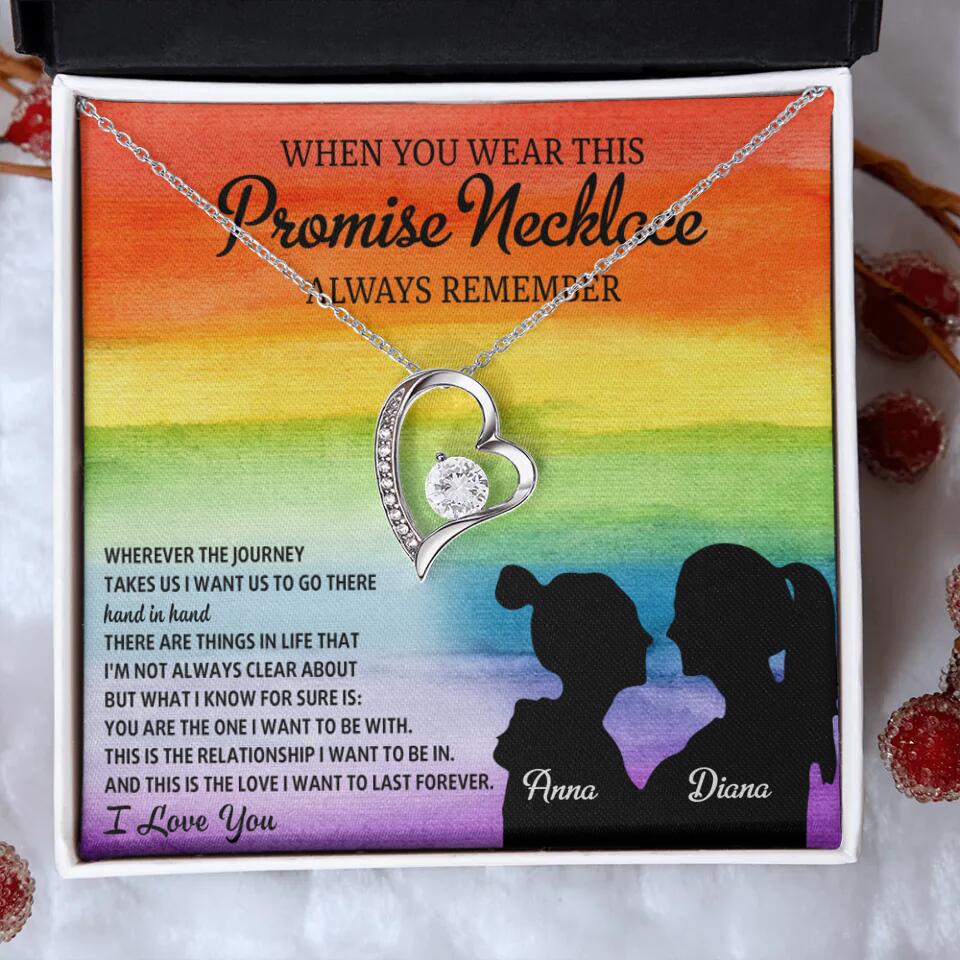 Personalized Valentine Gifts - When You Wear This Promise Necklace Always Remember - Personalized Necklace - Lesbian Couple Gift - Image 7