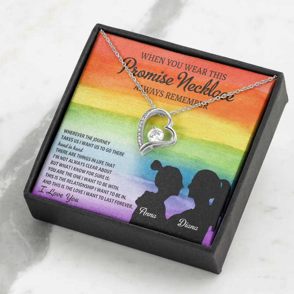 Personalized Valentine Gifts - When You Wear This Promise Necklace Always Remember - Personalized Necklace - Lesbian Couple Gift - Image 8