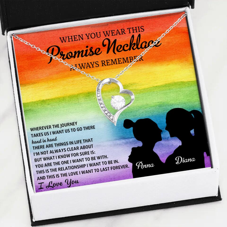 Personalized Valentine Gifts - When You Wear This Promise Necklace Always Remember - Personalized Necklace - Lesbian Couple Gift - Image 9