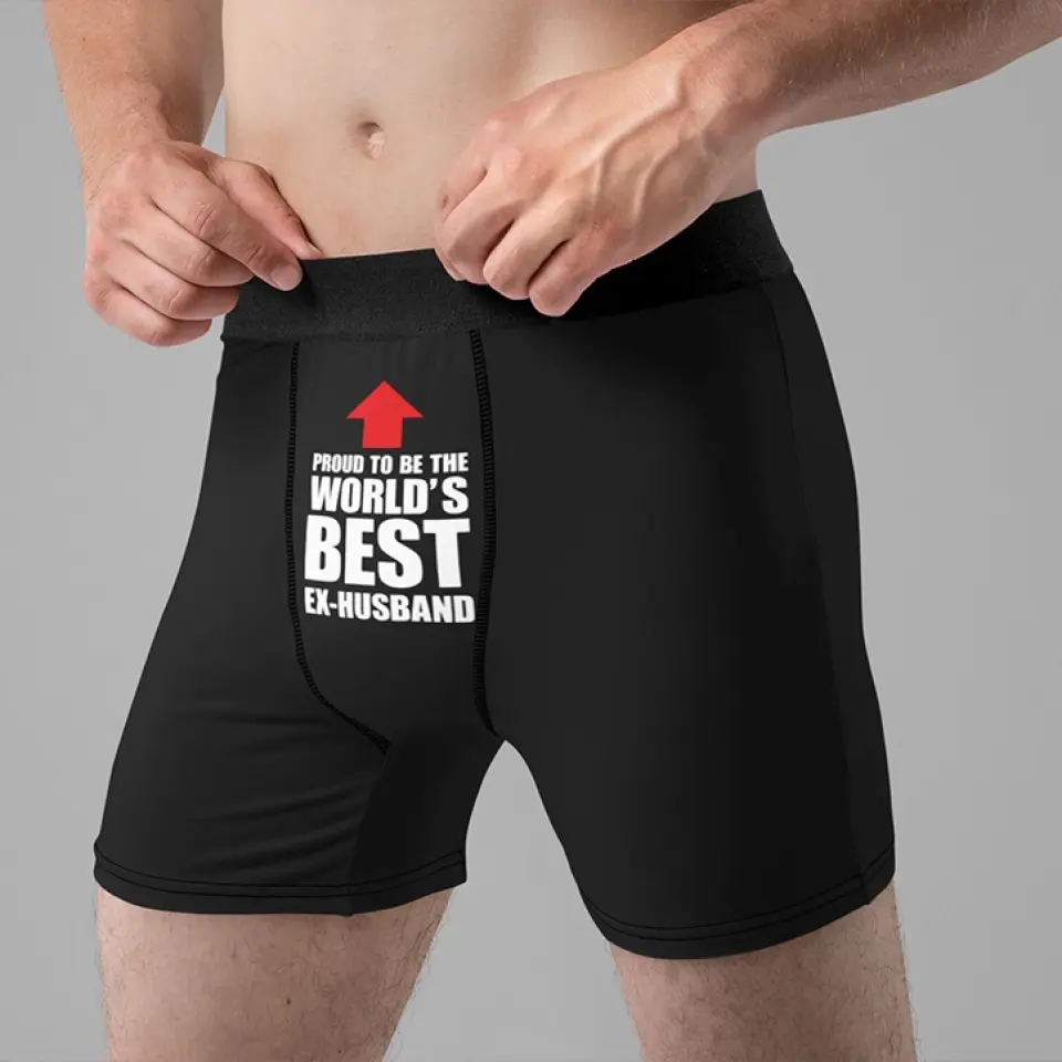 Proud To Be The World's Best Ex-Husband Funny Men's Boxer Briefs - Image 3