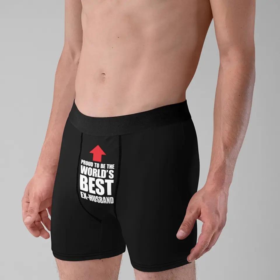 Proud To Be The World's Best Ex-Husband Funny Men's Boxer Briefs - Image 4