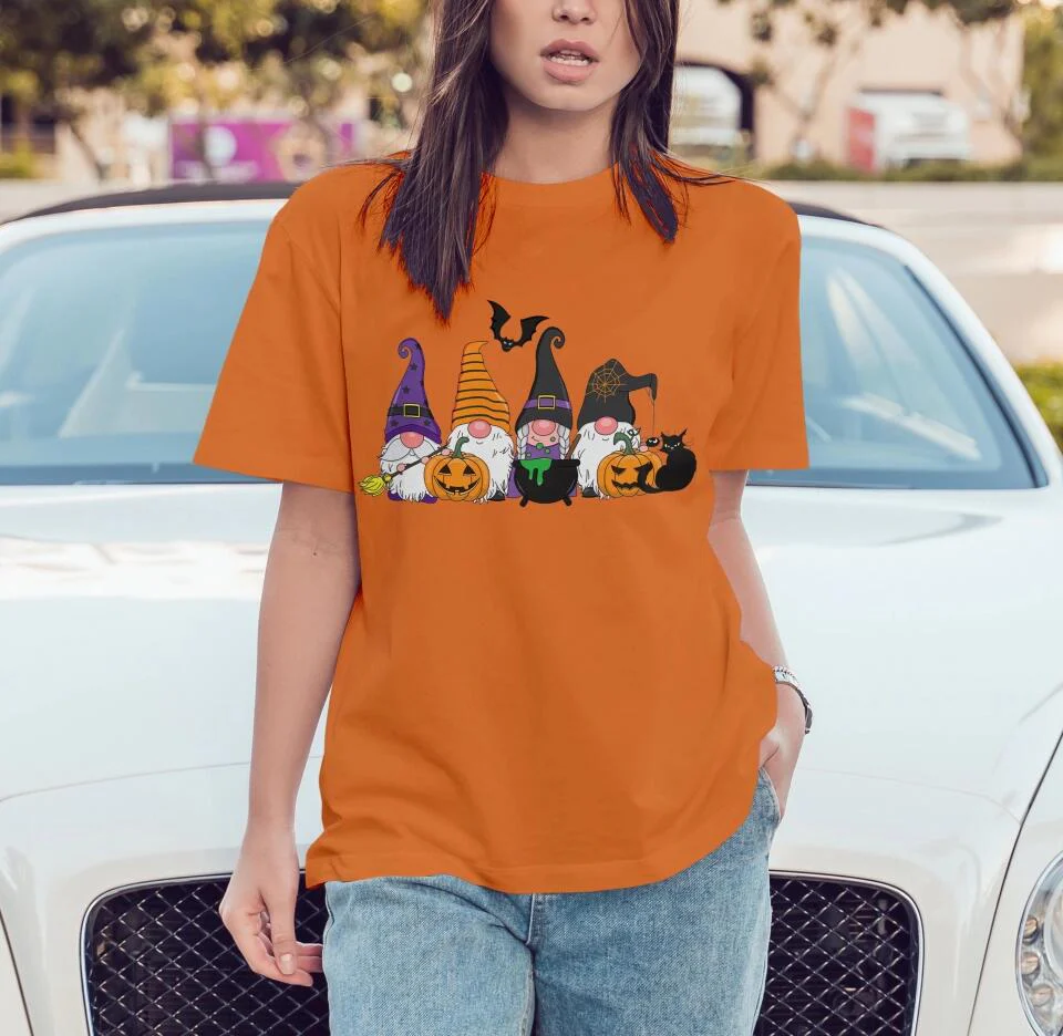 Pumpkin Black Cat And Broom Stick T-shirt - Image 11
