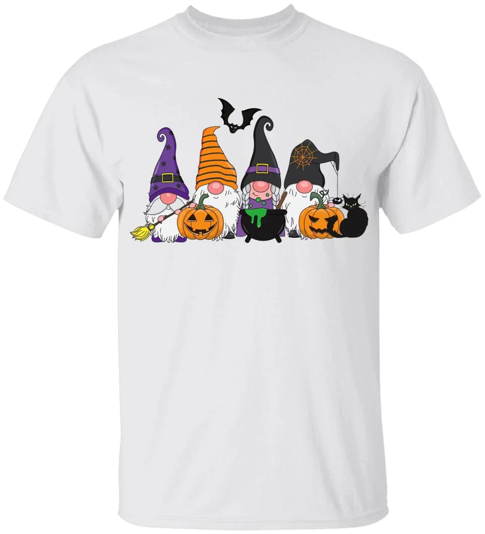 Pumpkin Black Cat And Broom Stick T-shirt - Image 2