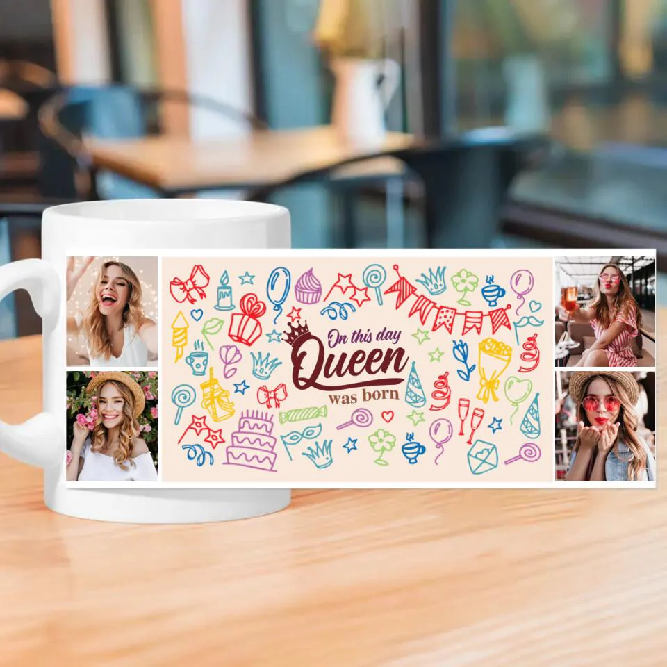 On This Day Queen Was Born White Mug - Image 2