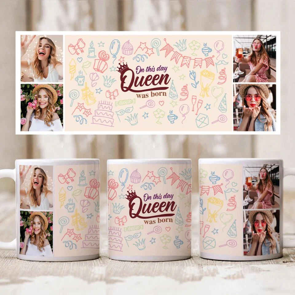 On This Day Queen Was Born White Mug - Image 6