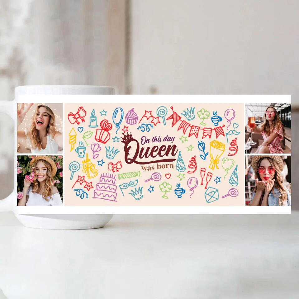 On This Day Queen Was Born White Mug - Image 7