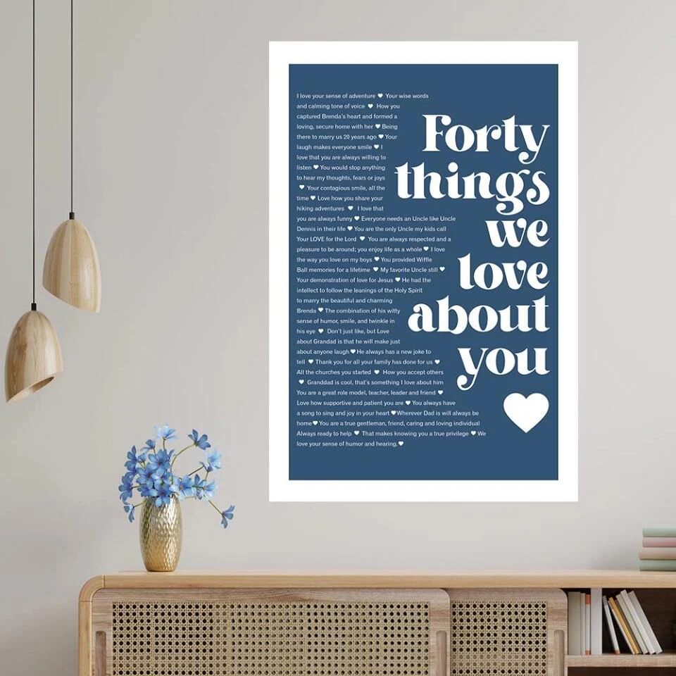 Reasons We Love You Custom Canvas Poster Anniversary Gift - Image 16