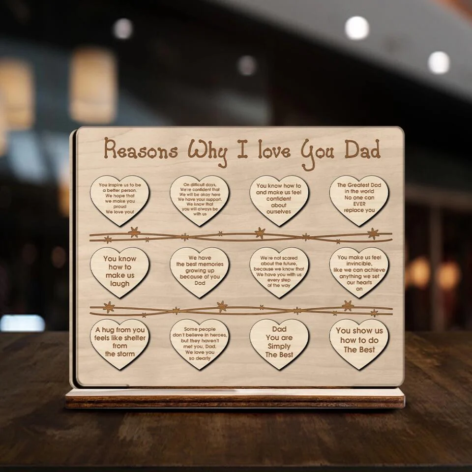 Reasons Why I Love You Dad - Special Wooden Plaque - Best Gift For Dad For Father For Him - Anniversary Gift For Old Men - 301ICNNPWP0013 - Image 3