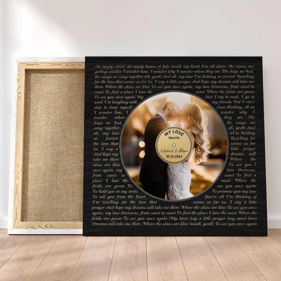 Record Players Favorite Song Custom Canvas Poster Anniversary Gift For Couples - Image 3