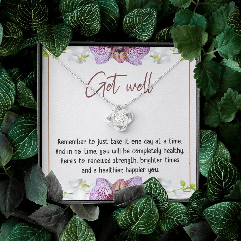 Get Well, Remember To Just Take It One Day At A Time - Love Knot Necklaces - Get Well Surgery Gift - Image 4
