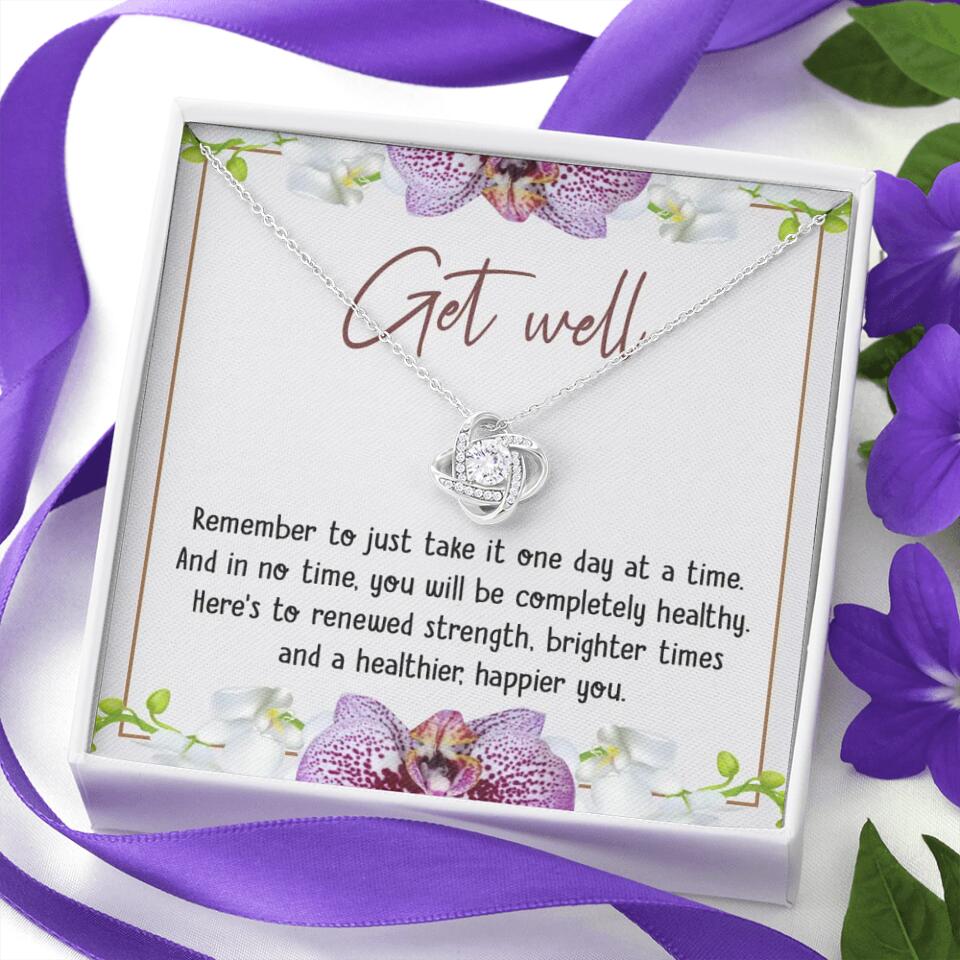 Get Well, Remember To Just Take It One Day At A Time - Love Knot Necklaces - Get Well Surgery Gift - Image 5