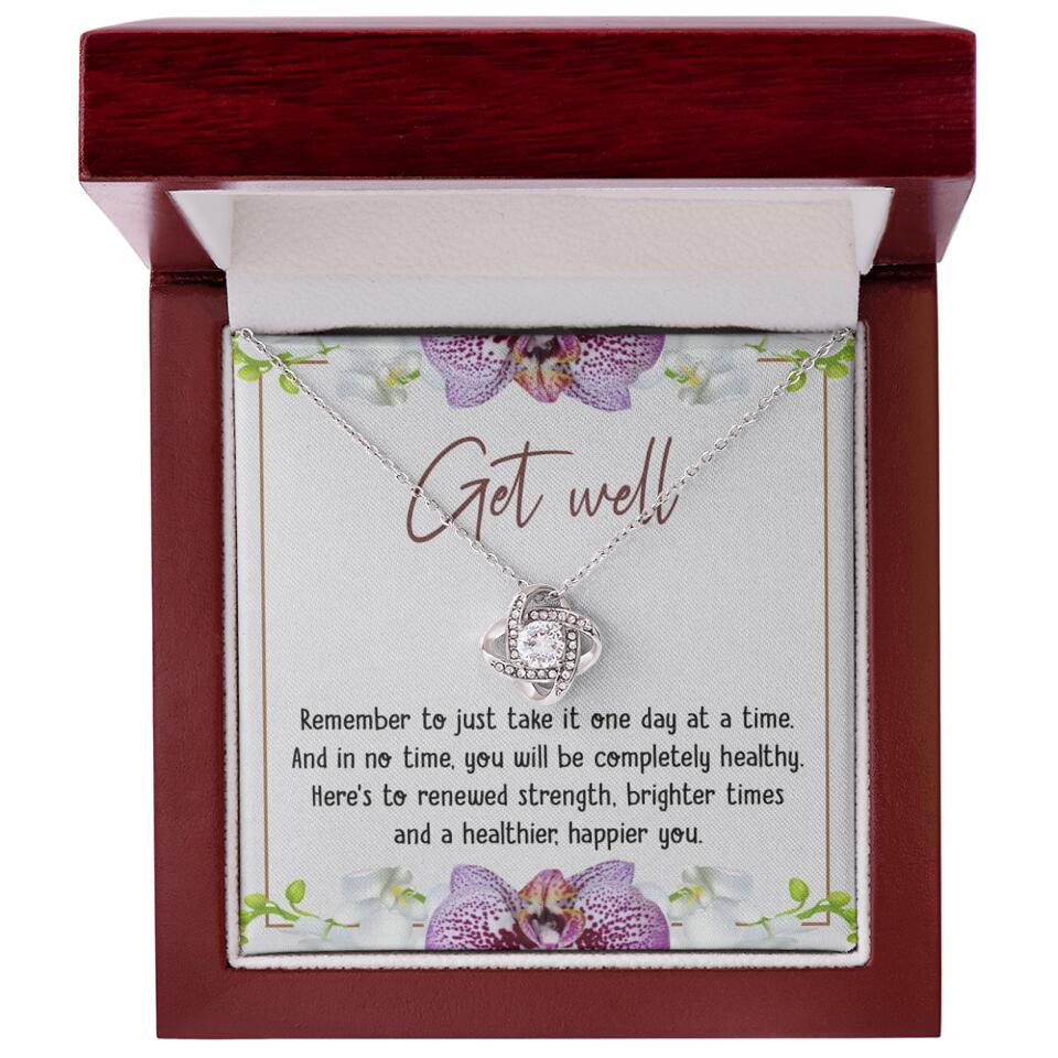Get Well, Remember To Just Take It One Day At A Time - Love Knot Necklaces - Get Well Surgery Gift - Image 6
