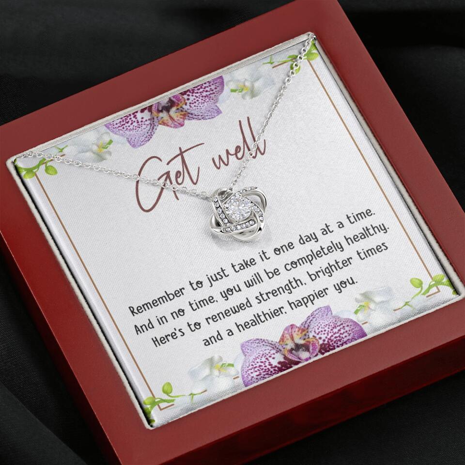 Get Well, Remember To Just Take It One Day At A Time - Love Knot Necklaces - Get Well Surgery Gift - Image 7