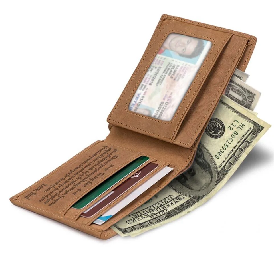Retirement Rules, Be Grateful For The Day - Personalized Engrave Leather Wallet - Retirement Gift for Him - Image 6