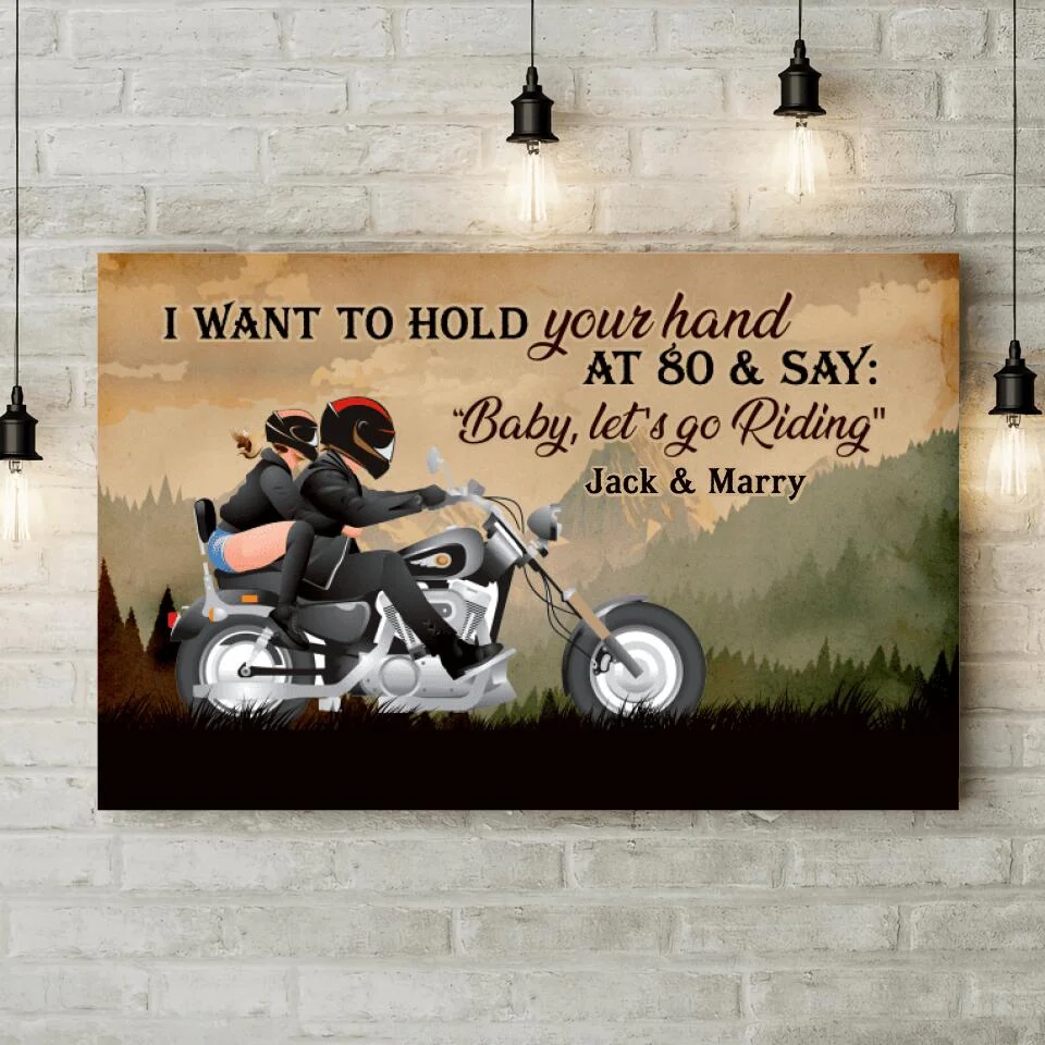 Personalized Valentine Gifts - Riding Couple Baby Let's Go Riding Custom Canvas Poster Birthday Gift For Husband - Image 3