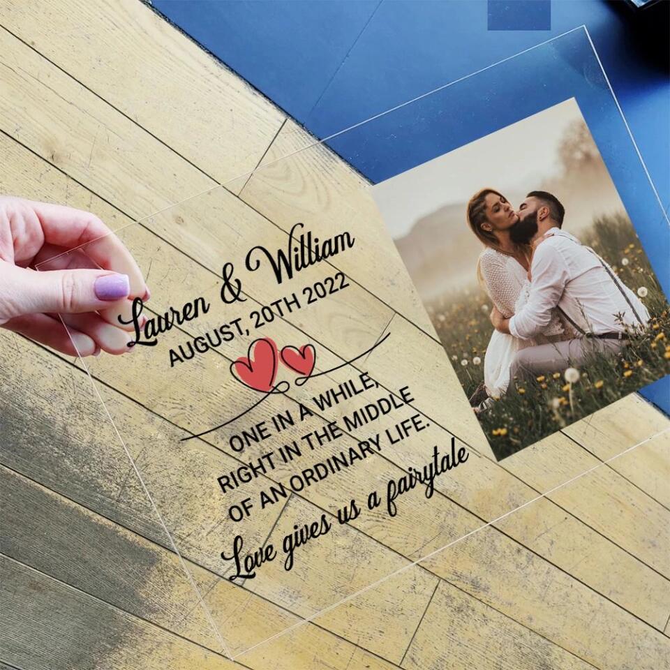 One In A While, Right In The Middle Of An Ordinary Life - Personalized Acrylic Plaque - Gift for Couple - Image 2